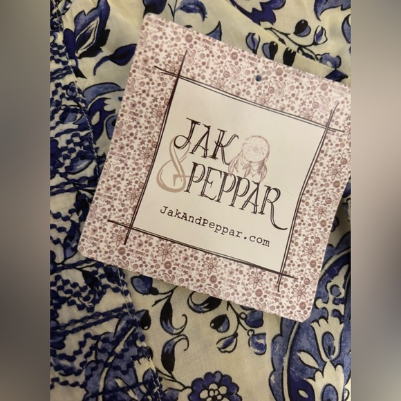 Jak & Peppar by mustard Pie blue boho peasant tunic in size 7 NWT - Picture 2 of 10